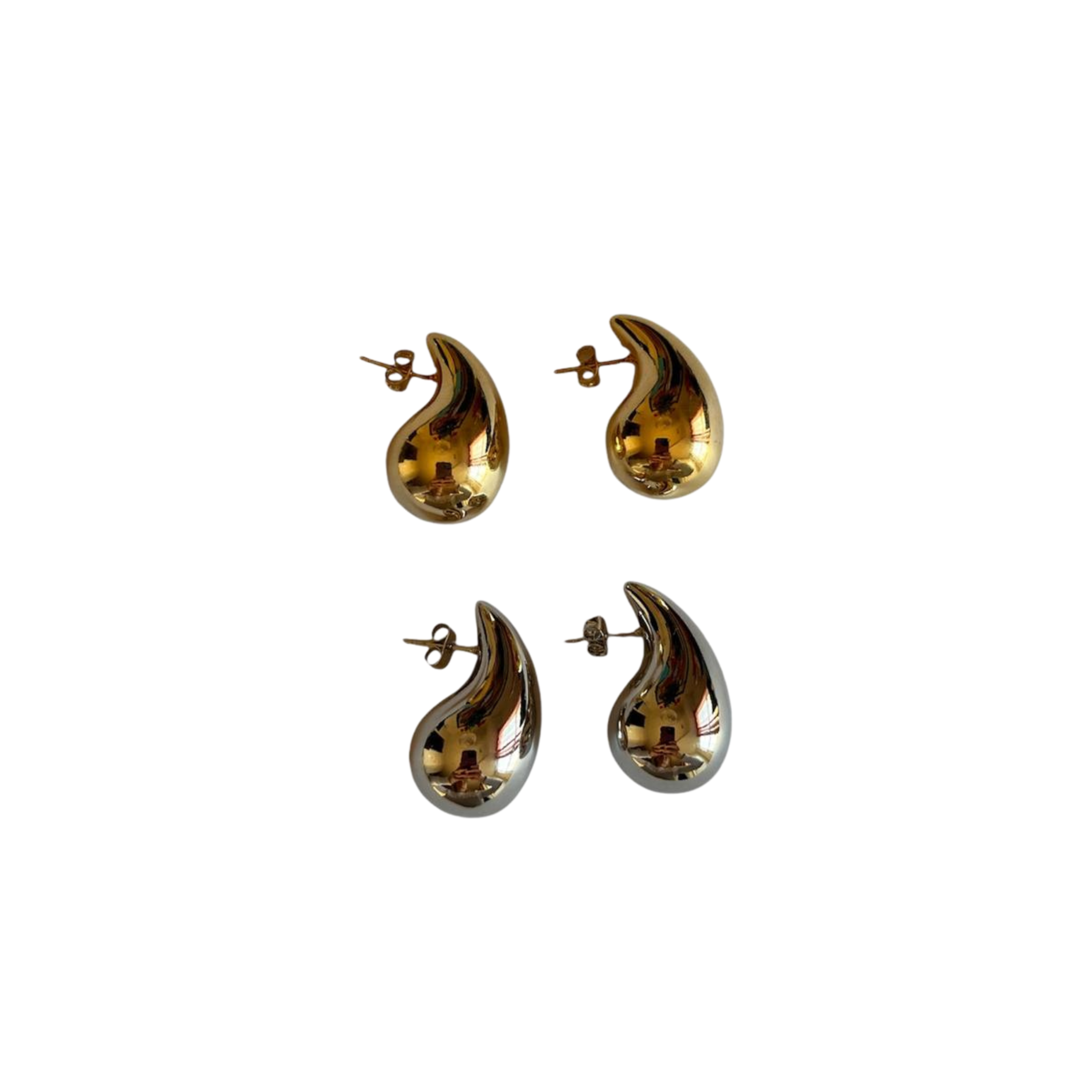 Steacy | Gold and Silver Teardrop Earrings