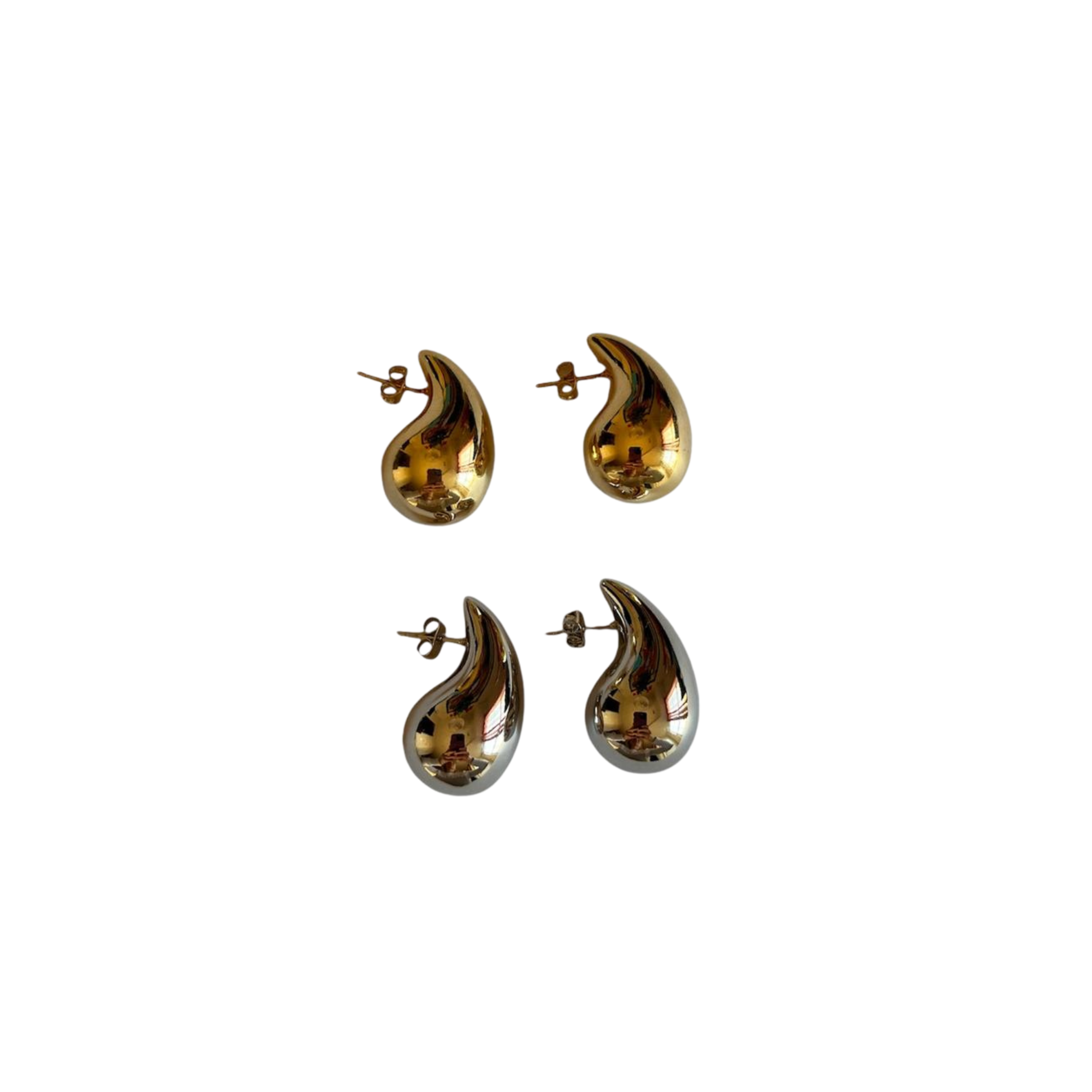 Steacy | Gold and Silver Teardrop Earrings